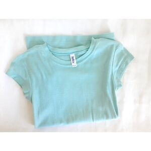 Bella Women's Mint Green Cap Sleeve Fitted Crewneck Cotton Blend Tee S/P